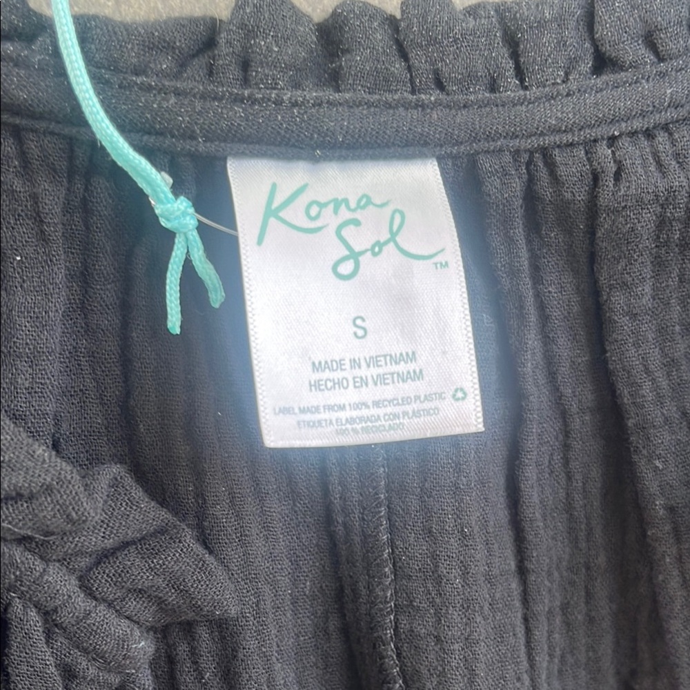 Kona Sol Black Sleeveless Dress / Coverup with Tassel Accents NWT - Picture 2 of 6
